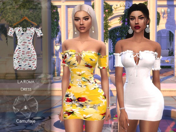  The Sims Resource: La Roma Dress by Camuflaje