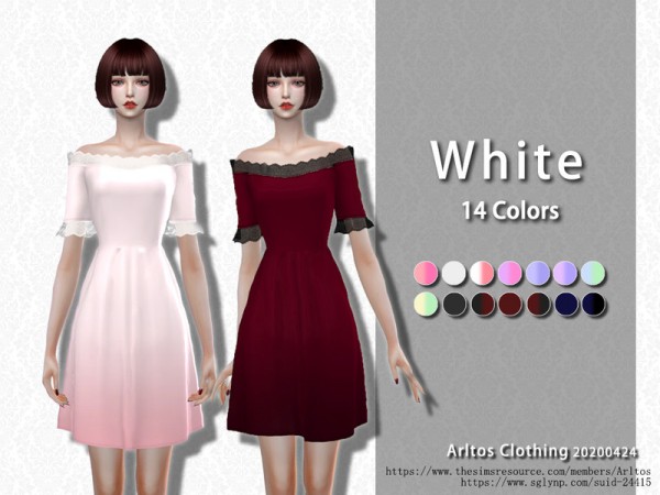  The Sims Resource: White Dress by Arltos