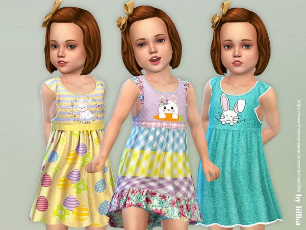  The Sims Resource: Easter Dress for Toddler Girls by lillka