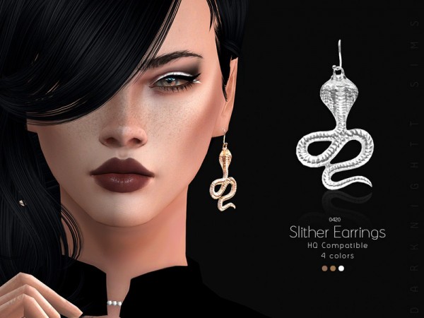  The Sims Resource: Slither Earrings by DarkNighTt