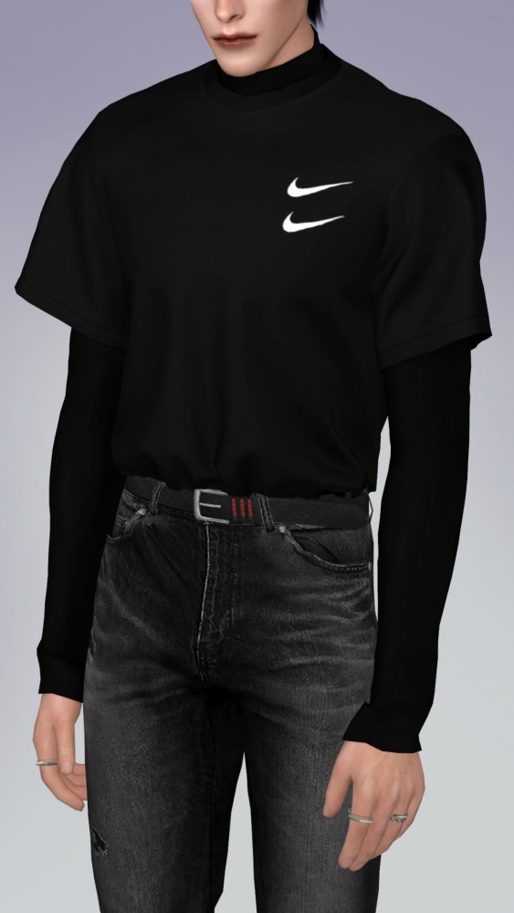Rona Sims: Layered T shirts With Turtleneck