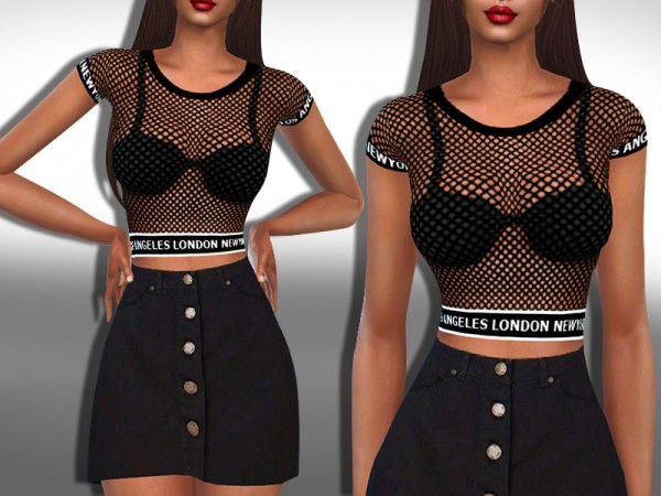  The Sims Resource: Fishnet Tops by Saliwa
