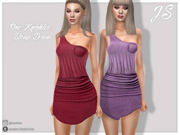  The Sims Resource: One Knighter Strap Dress by JavaSims