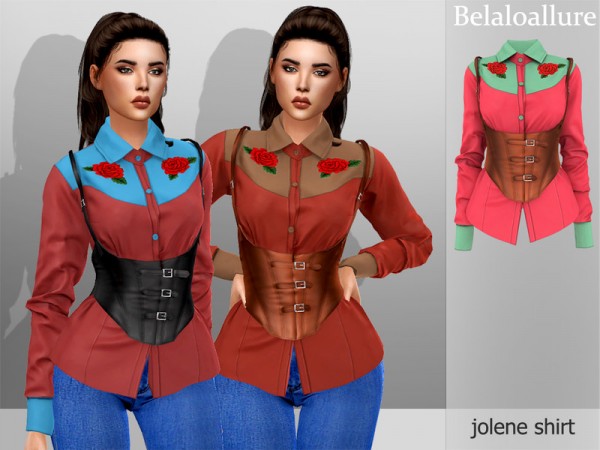  The Sims Resource: Belaloallure Jolene shirt by belal1997