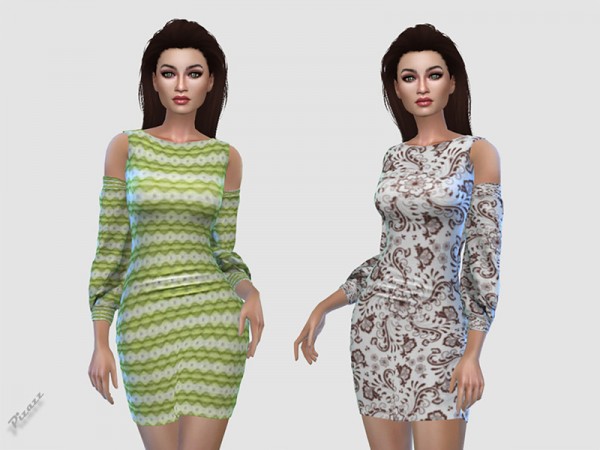  The Sims Resource: Flair Sleeve Mini Dress by Pizazz