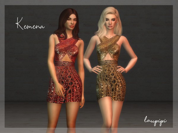  The Sims Resource: Kemena dress by laupipi