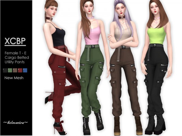  The Sims Resource: XCBP   Belted Cargo Pants by Helsoseira