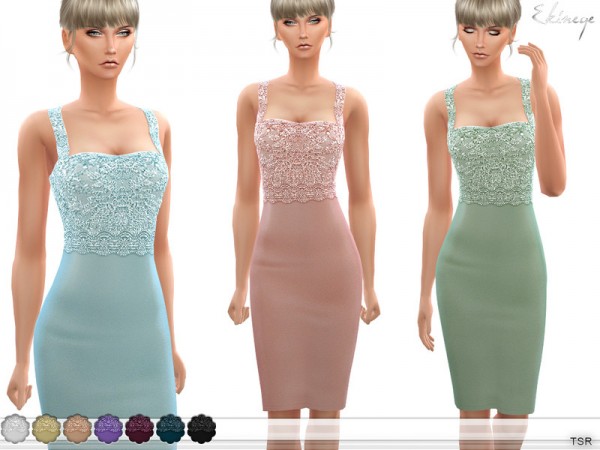  The Sims Resource: Lace Bodice Dress by ekinege