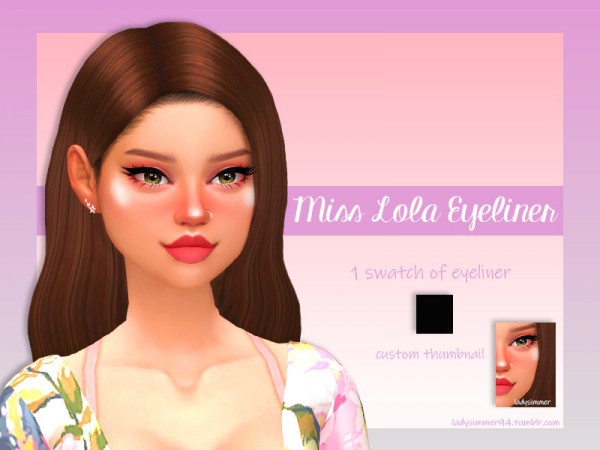  The Sims Resource: Miss Lola Eyeliner by LadySimmer94