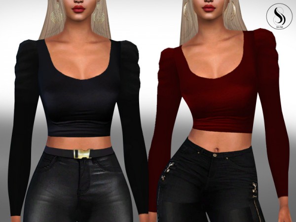  The Sims Resource: Deep Front Casual Mesh Tops by Saliwa
