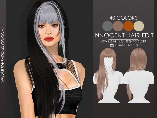 Red Head Sims: Innocent Hairstyle retextured