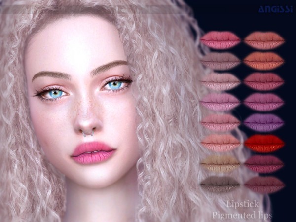  The Sims Resource: Lipstick Pigmented lips by ANGISSI