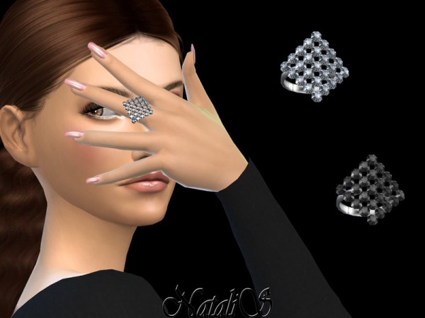  The Sims Resource: Curved square crystal ring by NataliS