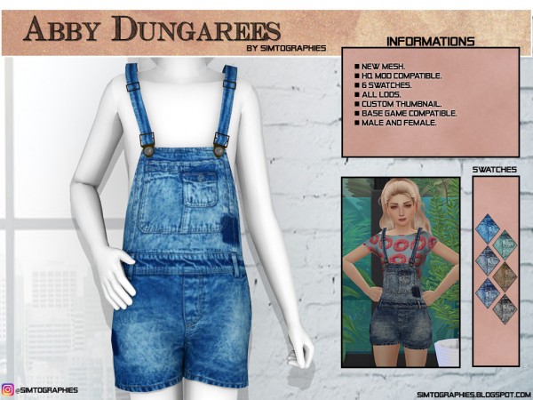 Simtographies: Abby Dungarees