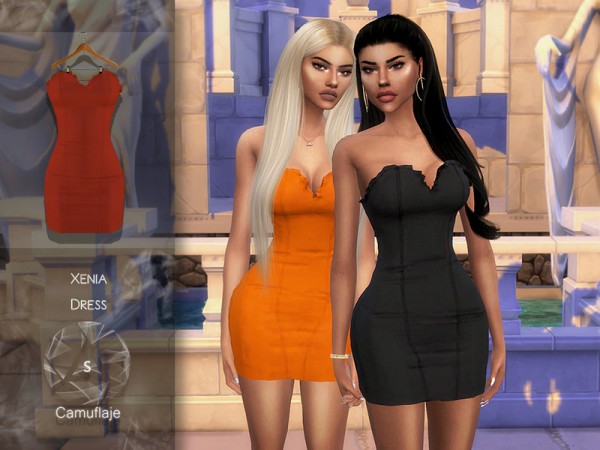  The Sims Resource: Xenia Dress by Camuflaje