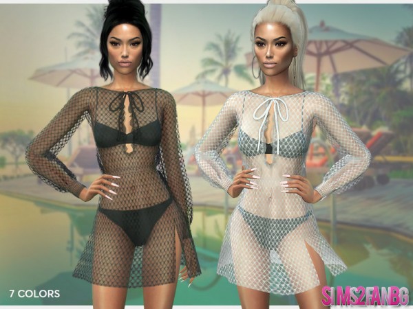  The Sims Resource: 399   Transparent Net Dress by sims2fanbg