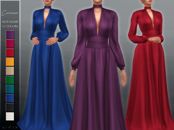  The Sims Resource: Corinne Dress by Sifix