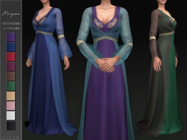  The Sims Resource: Morgana Dress by Sifix