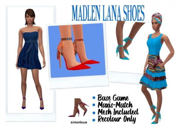  Sims 4 Sue: Madlen`s Lana Shoes recolored