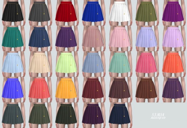  SIMS4 Marigold: A Pleats Skirt With Heart Chain