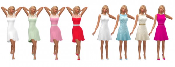  Sims 4 Sue: Short Flared Gown