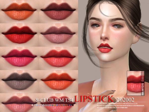  The Sims Resource: Lipstick WM 202002 by S Club