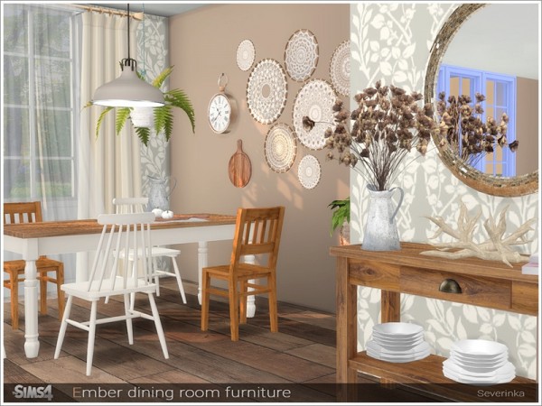  The Sims Resource: Ember dining room furniture by Severinka