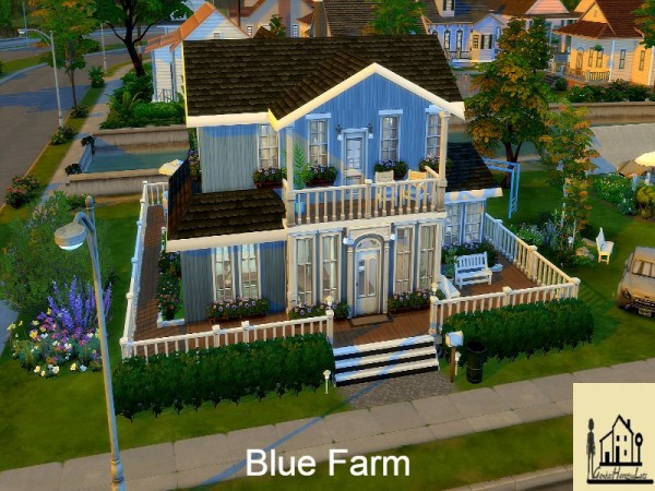  The Sims Resource: Blue Farmhouse by GenkaiHaretsu