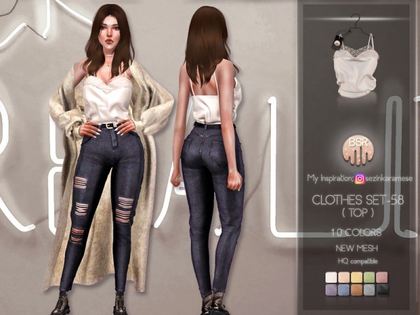  The Sims Resource: Clothes SET 58 Top by busra tr