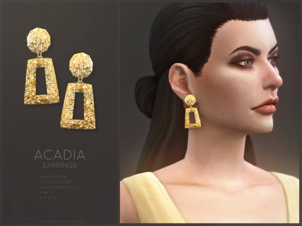  The Sims Resource: Acadia earrings by sugar owl