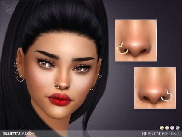  Giulietta Sims: Heart Nose Piercing Set