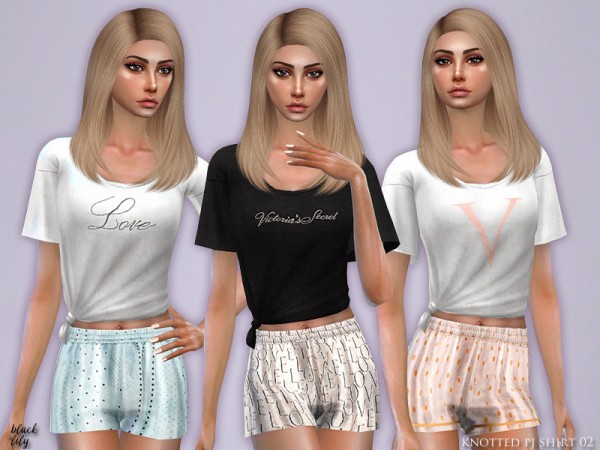  The Sims Resource: Knotted PJ Shirt 02 by Black Lily