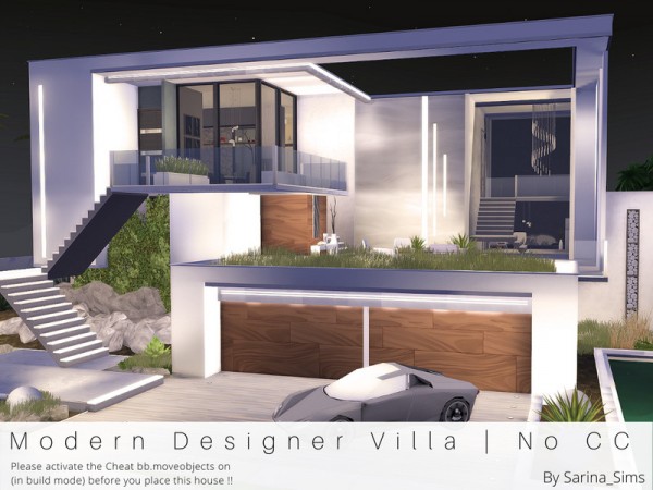  The Sims Resource: Modern Designer Villa   No CC by Sarina Sims