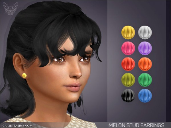 Giulietta Sims: Melon Stud Earrings For Kids