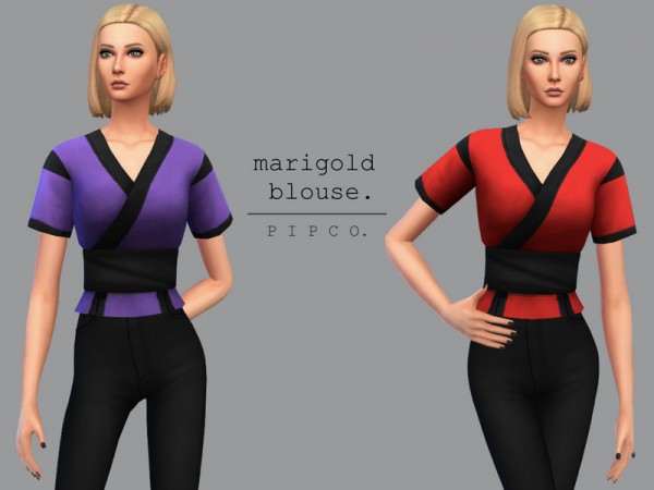  The Sims Resource: Marigold blouse by pipco