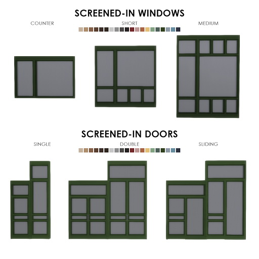  Simsational designs: Screened In Porch Series: Mesh Windows and Doors