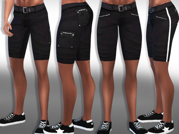  The Sims Resource: Men Black Cargo Shorts by Saliwa
