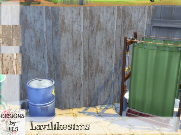  The Sims Resource: Cracked Wood Walls by lavilikesims