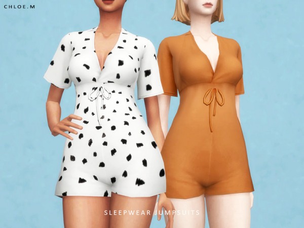  The Sims Resource: Sleepwear Jumpsuits by ChloeM