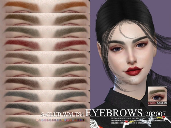  The Sims Resource: WM Eyebrows 202007 by S Club