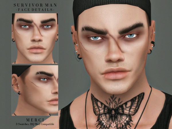  The Sims Resource: Survivor Man   Face Details by Merci