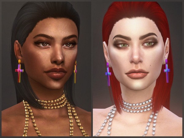  The Sims Resource: Doomsday earrings by sugar owl