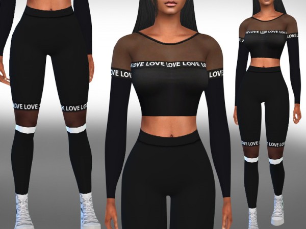  The Sims Resource: Transparent Detail Jogging Outfit by Saliwa
