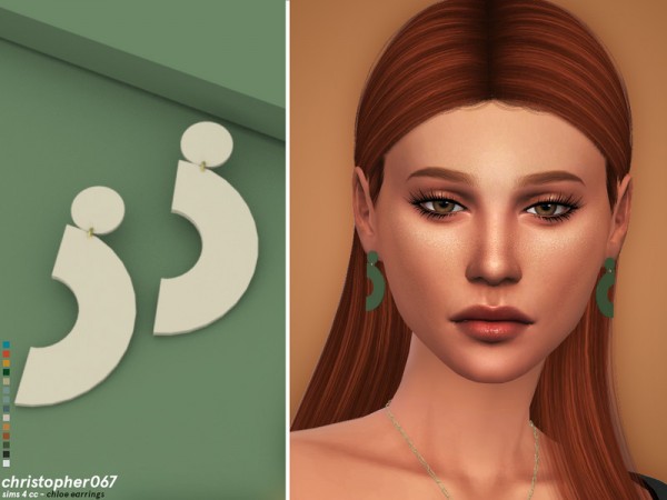  The Sims Resource: Chloe Earrings by Christopher067