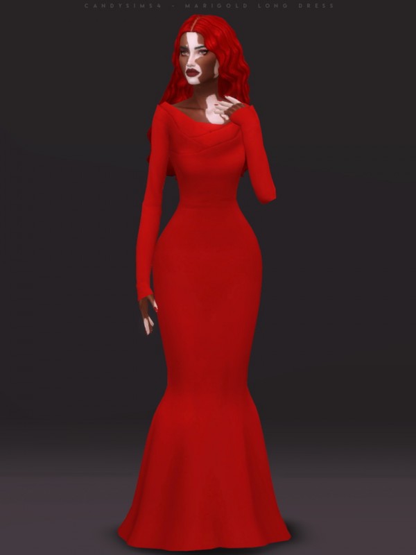  Candy Sims 4: Magnolia Long Dress