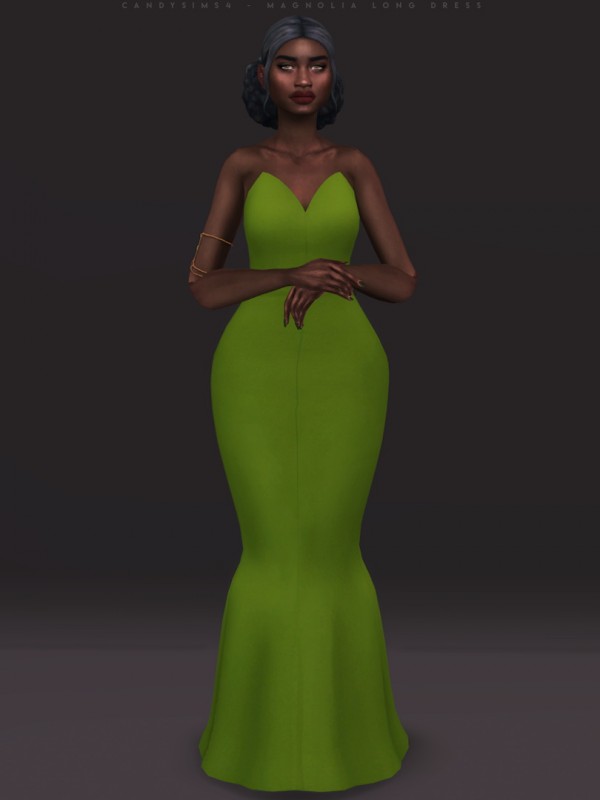 Candy Sims 4: Magnolia Long Dress • Sims 4 Downloads