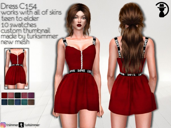  The Sims Resource: Dress C154 byy turksimmer