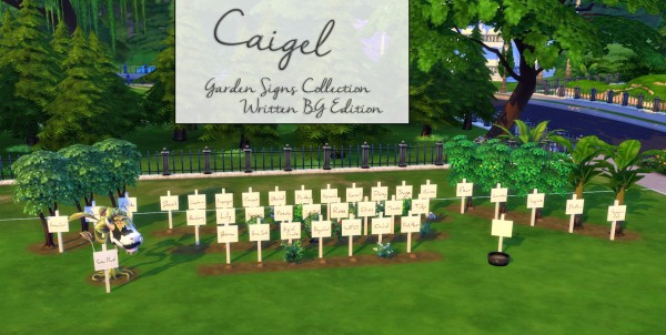  Mod The Sims: Garden Sign Collection   Written Basegame Edition by Caigel