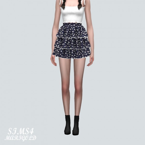  SIMS4 Marigold: T Tiered Mini Skirt V3