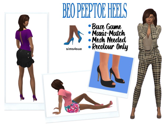  Sims 4 Sue: Beos Peeptoe Shoes
